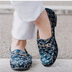 CAbi CARNABY  Pressed Flowers Velvet Loafer Flat